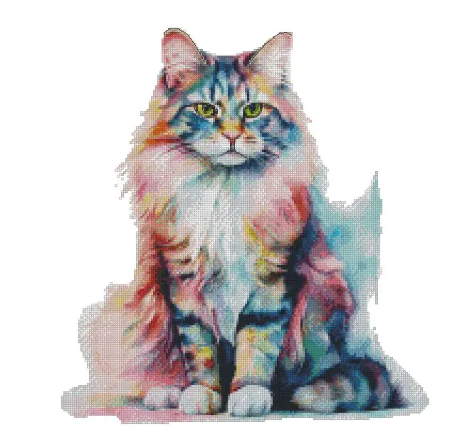 cat cross stitch kits, high quality cotton counted cross stitch budget cross stitch kits