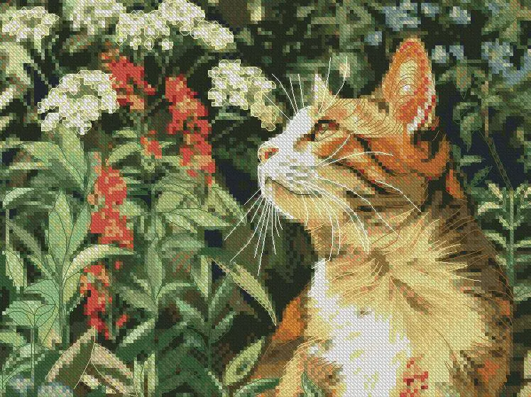 cat cross stitch kits, high quality cotton counted cross stitch budget cross stitch kits