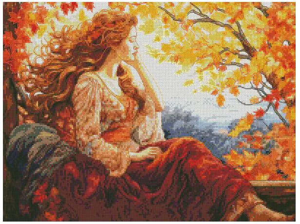 an Elegant Lady with Fan, Classical Beauty Sampler wall Decor DIY, 14ct Cotton Counted Cross Stitch kit,180x180 Stitch, 33x33cm for Advanced Experienced Cross Stitch kit