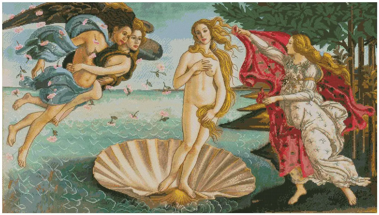Venus birth oil painting cross stitch kits