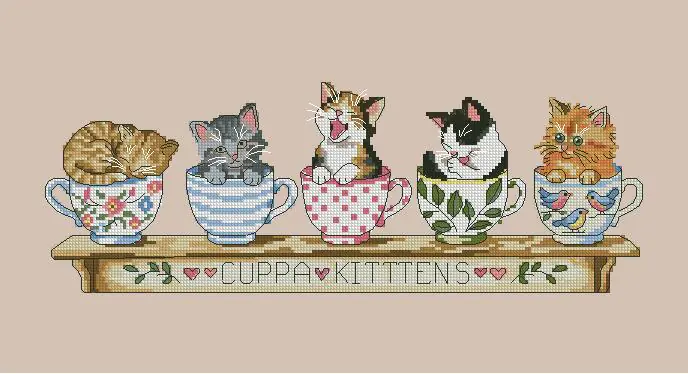 cats kitten cross stitch kits easy small max stitch